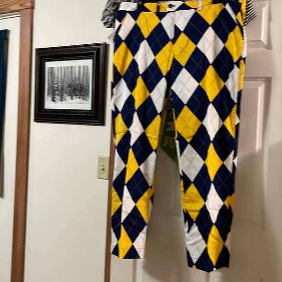 Loudmouth Men’s Pants - Blue and Gold - Picture 1 of 10